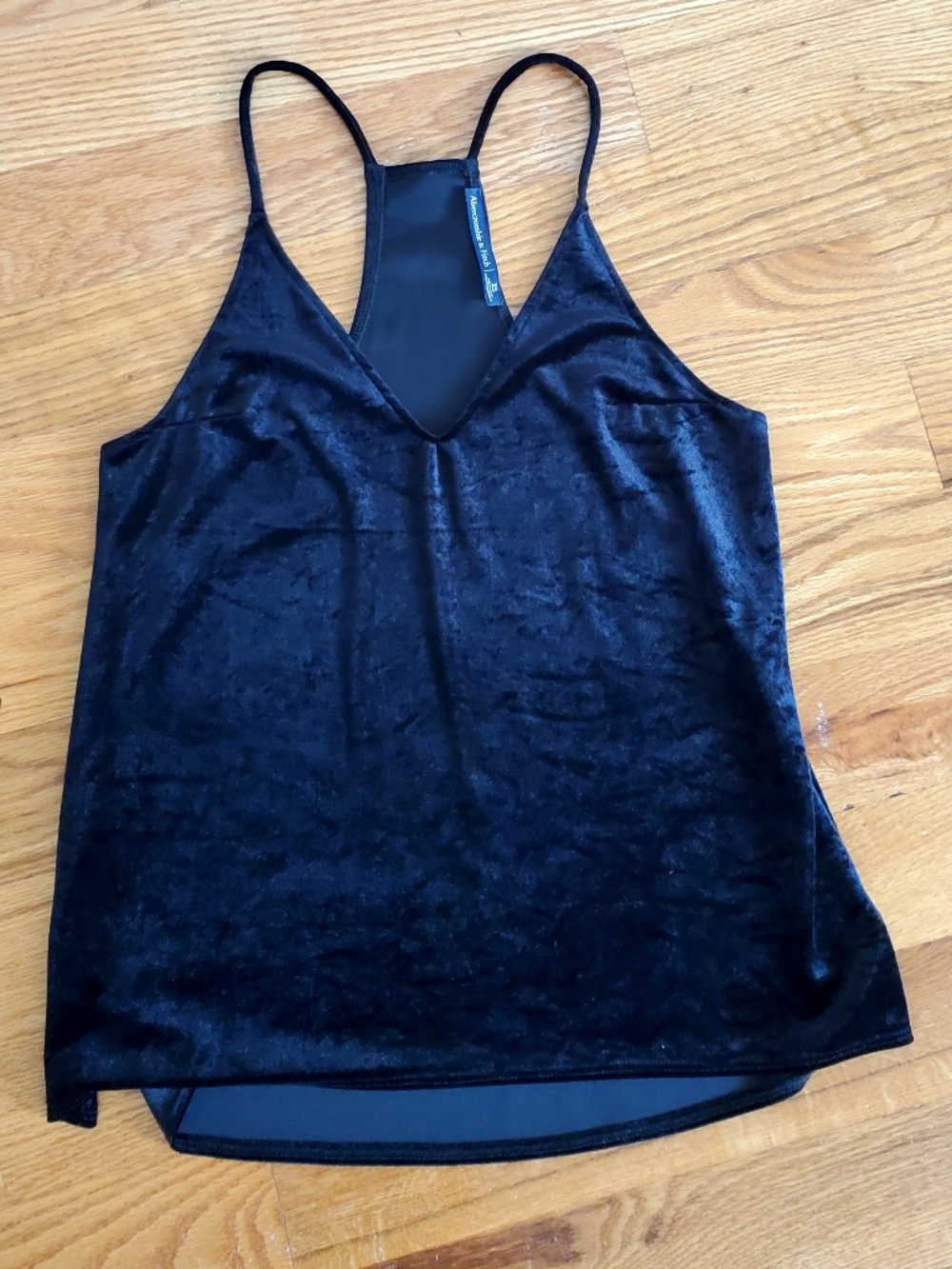 Abercrombie Black Velvet Cami | Deep VNeck | Size XS/S